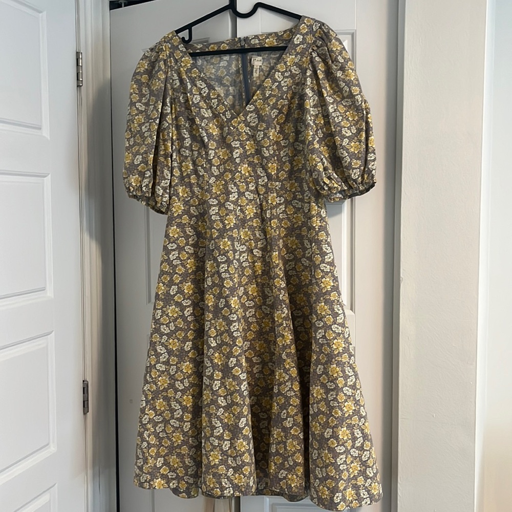 Puff sleeve midi floral dress